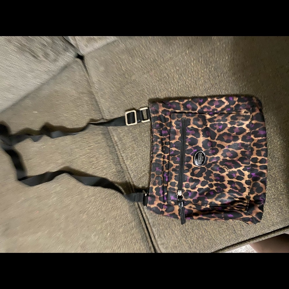 Leopard print coach purse